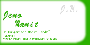 jeno manit business card